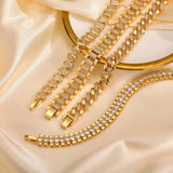 Dorado Chunky Circonitas Ajustable Set de Pulseras