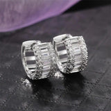 Mini Baguette Circonitas Aro Pendientes