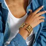 Vintage Dorado Ajustable Piedra Pulsera