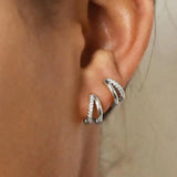 Atemporal Dorado Zircon Aro Pendientes