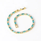 Dorado Zircon Turquesa Piedra Pulsera