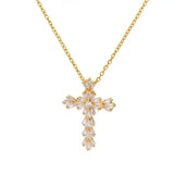 Atemporal Plateado Circonitas Cruz Collar