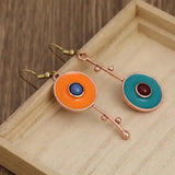 Vintage Bronze Color Piedra Pendientes
