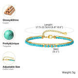 Atemporal Dorado Double Cadena Turquesa Pulsera