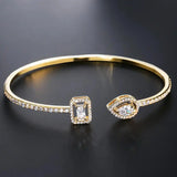 Two Piedra Dorado Abierto Brazalete