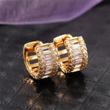 Mini Baguette Circonitas Aro Pendientes