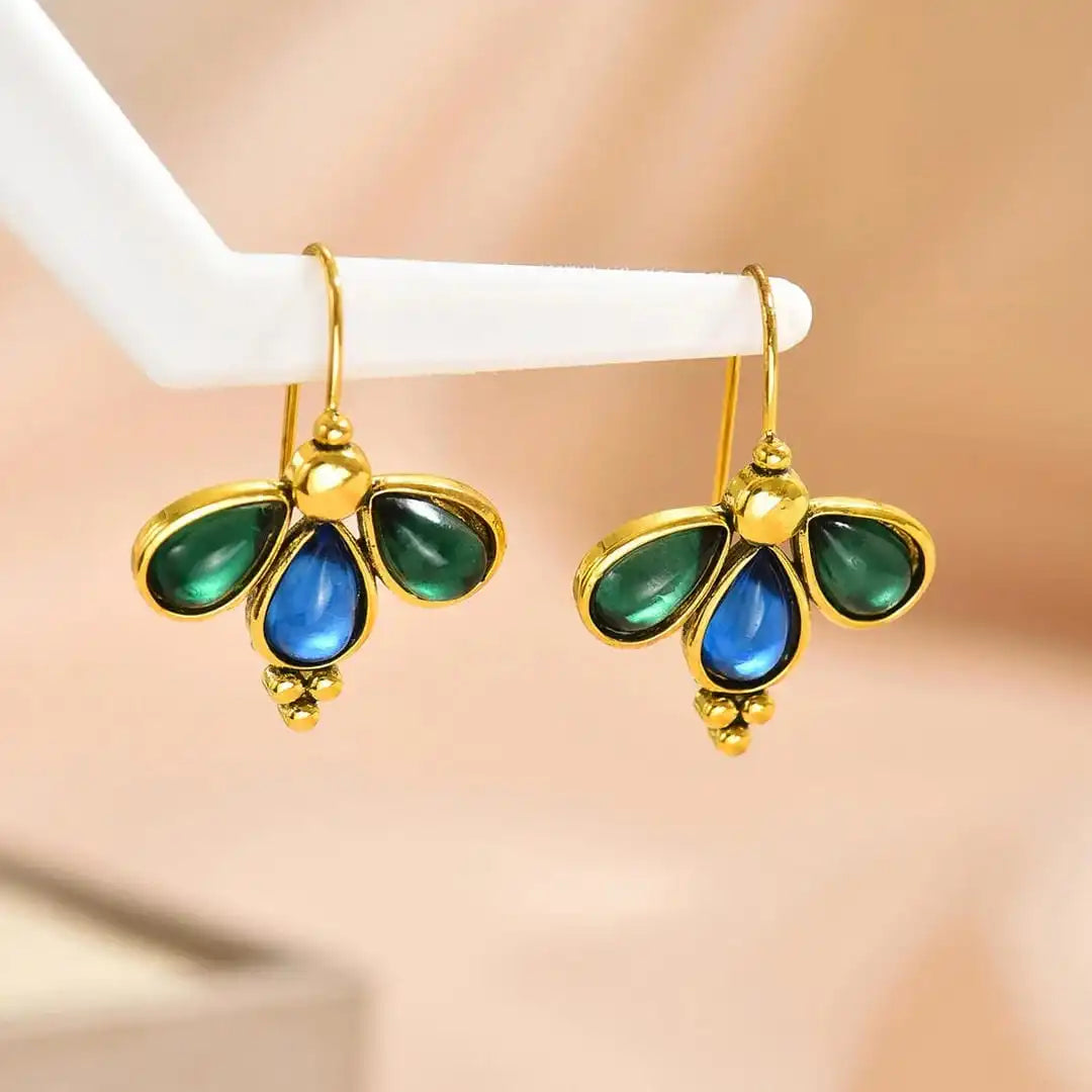 Pendientes Gota Azul y Esmeralda