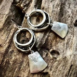 Vintage Plateado Hanging Square Dangle Pendientes