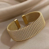 Vintage Trenzado Mesh Abierto Clásico Pulsera
