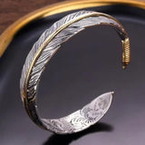 Vintage Pluma Brazalete Ajustable Pulsera