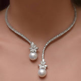 Abierto Design Round Perla Zafiro Collar
