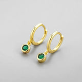 Brillante Green Zircon Pendientes