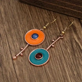Vintage Bronze Color Piedra Pendientes