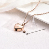 Pet Memorial Urn Collar Corazón-Shaped Colgante con Paw Engraving