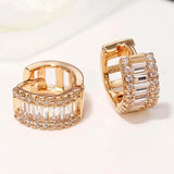 Mini Baguette Circonitas Aro Pendientes