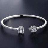 Two Piedra Dorado Abierto Brazalete