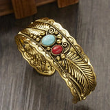 Mesina Turquesa Plateado Dorado Pulsera