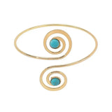 Bohemio Plateado Media Luna Turquesa Arm Pulsera