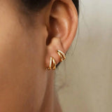 Atemporal Dorado Zircon Aro Pendientes
