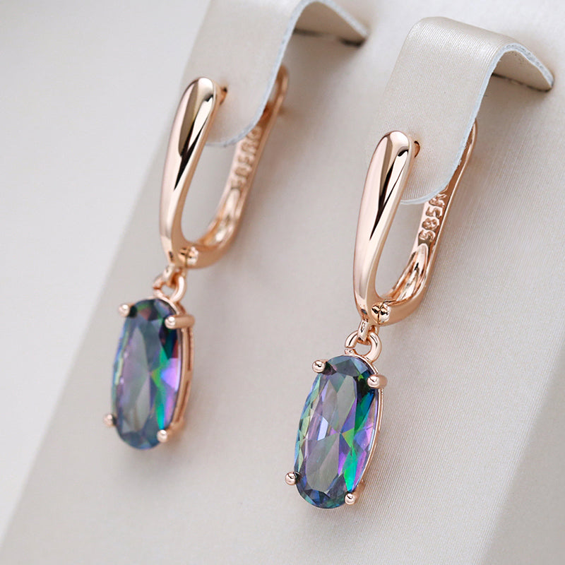 Pendientes Elegantes con Cristal Multicolor