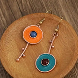 Vintage Bronze Color Piedra Pendientes