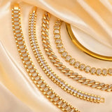 Dorado Chunky Circonitas Ajustable Set de Pulseras