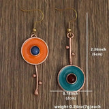 Vintage Bronze Color Piedra Pendientes