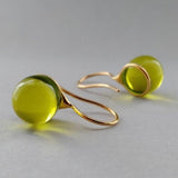 Vintage Olive Drops Cristal Pendientes
