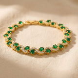 Esmeralda Cristal Dorado Pulsera