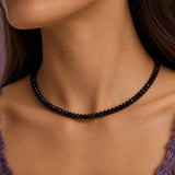 Radiante Black de Cuentas Collar