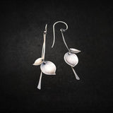 Plateado Hoja Vintage Pendientes