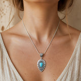 Water Drop Turquesa Colgante Collar