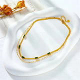 Gem Doble Retro Dorado Collar
