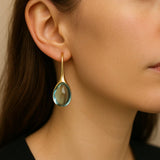 Minimalista Cristal Drop Pendientes
