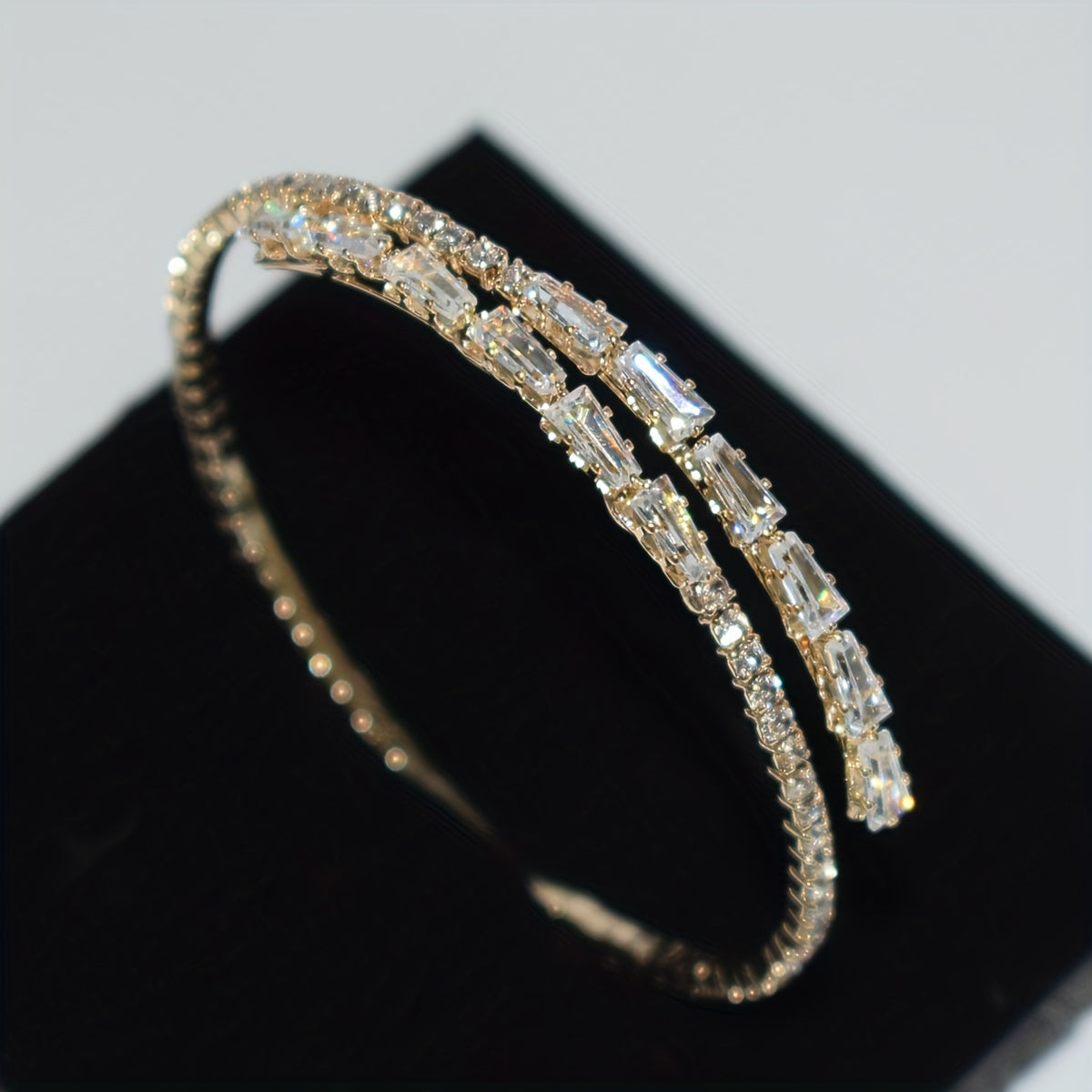 Clásico Dorado Blanco Circonitas Pulsera