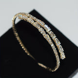 Clásico Dorado Blanco Circonitas Pulsera