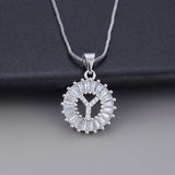 Dorado Blanco Initial Letter Circonitas Collar