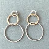Vintage Dorado y Plateado Aro Pendientes