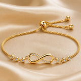 Dorado Blanco Infinito Slider Pulsera