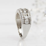 Elegante Plateado Piedra Anillo