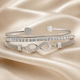 Dorado Blanco Cristales Infinito Set de Pulseras