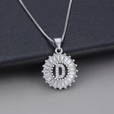 Dorado Blanco Initial Letter Circonitas Collar