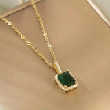 Esmeralda Cristal Dorado Collar