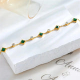 Elegante Esmeralda Square Station Pulsera