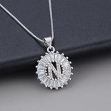 Dorado Blanco Initial Letter Circonitas Collar