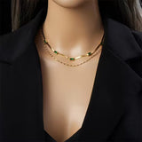 Gem Doble Retro Dorado Collar