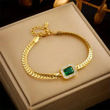 Radiante Golden Esmeralda Eslabones Pulsera