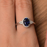 Midnight Majesty Zafiro Oval Anillo