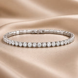 Dorado Blanco Cristal Tennis Pulsera