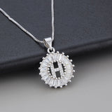 Dorado Blanco Initial Letter Circonitas Collar